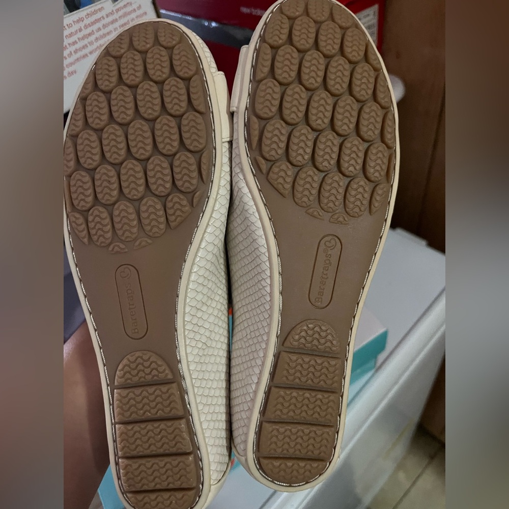 BareTraps Cream Flats with Square Buckle - Picture 3 of 5